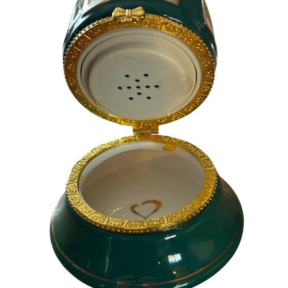 Mr Christmas Ornament Bell Musical Trinket Box Green Gold Holiday Decor - Picture 3 of 5